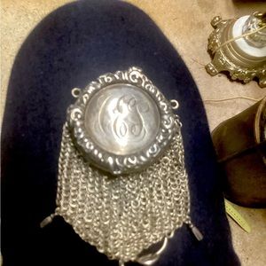 Antique silver mesh changepurse